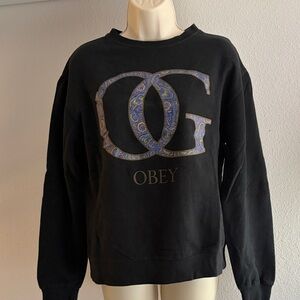 Obey OG Logo Sweatshirt Black | 2015 Graphic Crewneck